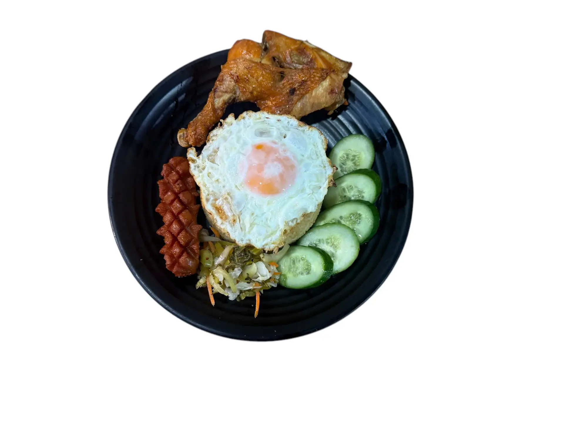 Hình ảnh cơm đùi xúc xích ốp la