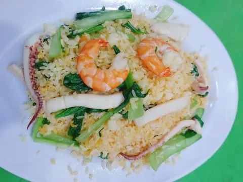 Hình ảnh Cơm Chiên Rau Cải, Hải Sản Tôm, Mực