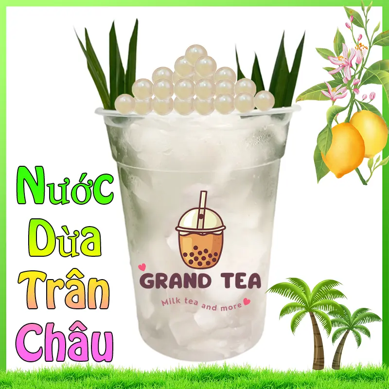 Hình ảnh Nước dừa trân châu 3Q/Coconut Water With White Bubble