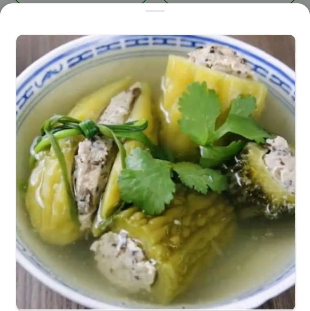 Hình ảnh cơm canh khổ qua