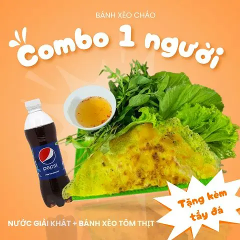 Hình ảnh Combo 1 Bánh Xèo Tôm Thịt + 1 Pepsi