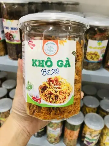 Hình ảnh Khô Gà Bơ Tỏi Hũ 200gram