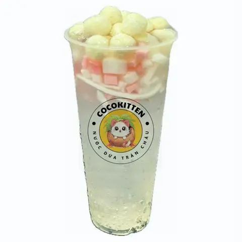 Hình ảnh Nước dừa viên phô mai + trân châu dừa (500ml)