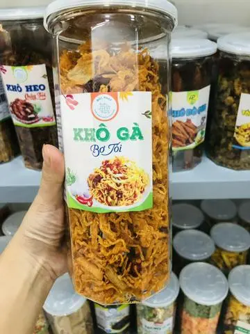 Hình ảnh Khô Gà Bơ Tỏi Hũ 300gram