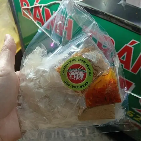 Hình ảnh bánh tráng dẻo sợi tỏi muối tôm satế 