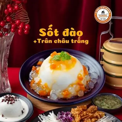 Hình ảnh Tàu hũ sốt đào - trân châu trắng