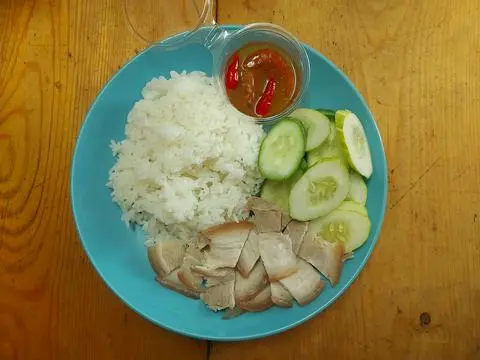 Hình ảnh Cơm thịt luộc mắm tép 