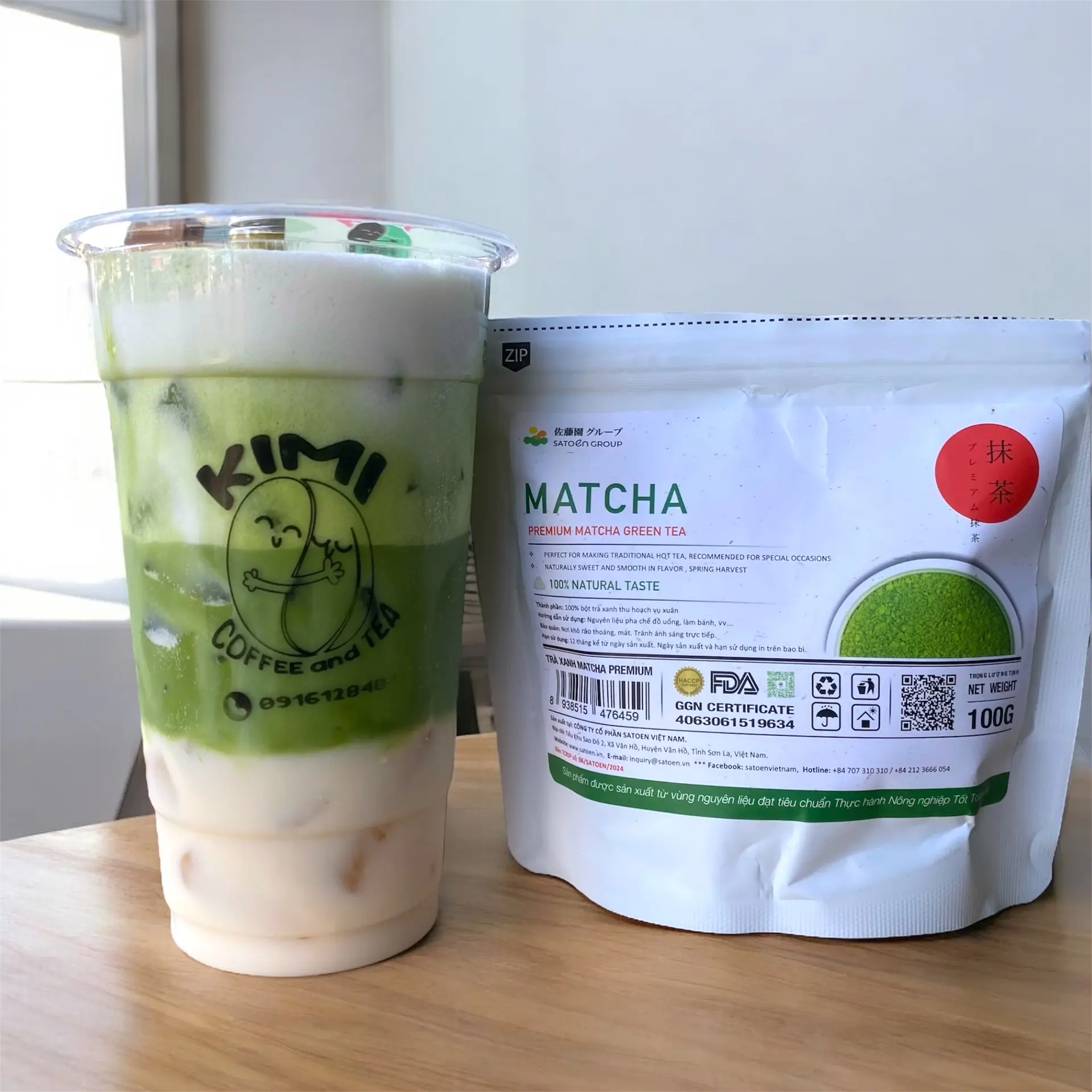 Hình ảnh Matcha sateon Nhật latte sữa tươi 700ml