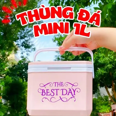 Hình ảnh Thùng 1L Trà Sữa Hồng, Thùng Nhựa Giữ Nhiệt Chắc Chắn Đa Năng