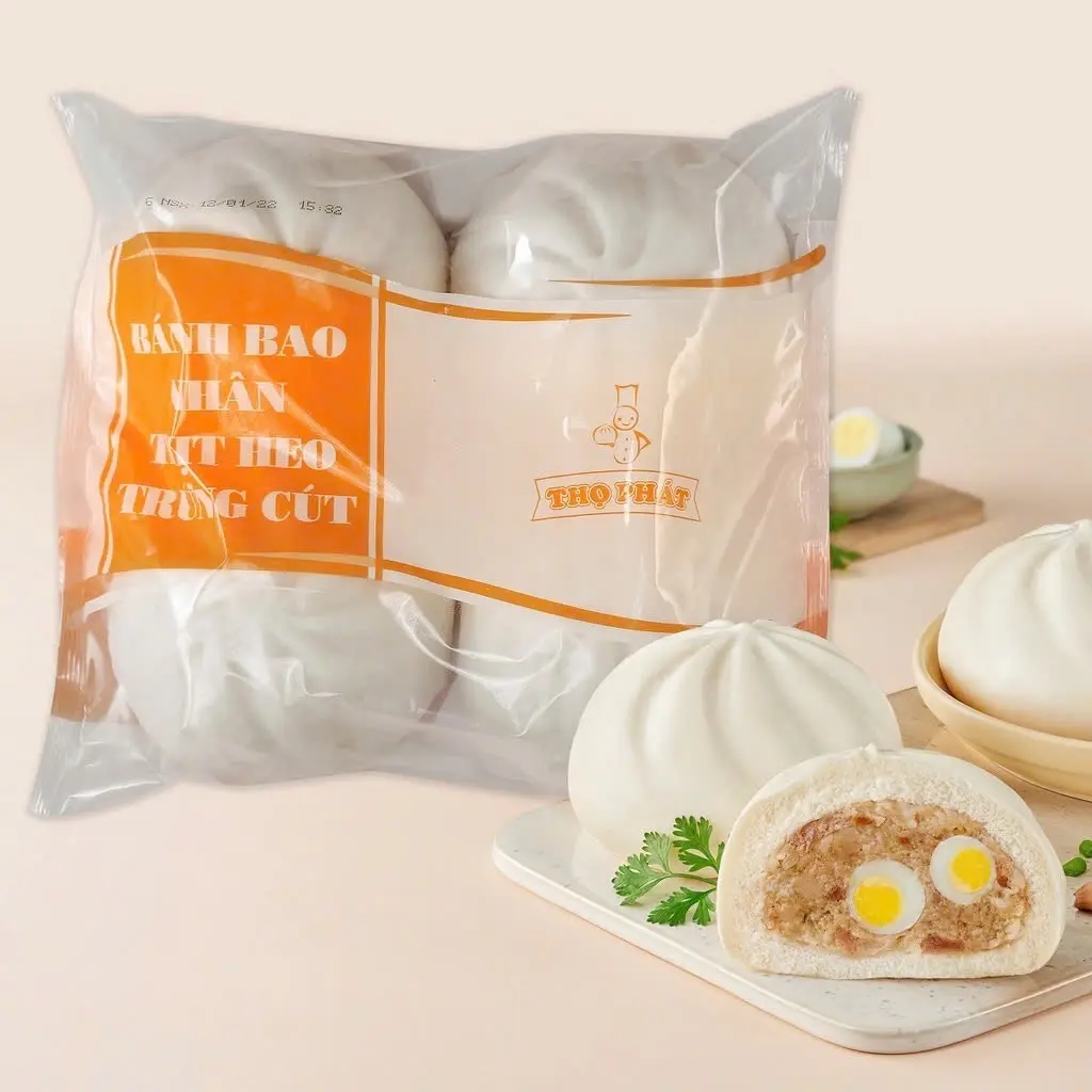 Hình ảnh Bánh Bao Nhân Thịt Heo 2 Trứng Cút (Gói 4 cái)