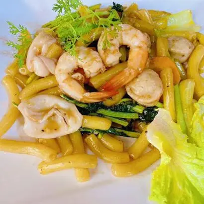 Hình ảnh Nui Xào Hải Sản