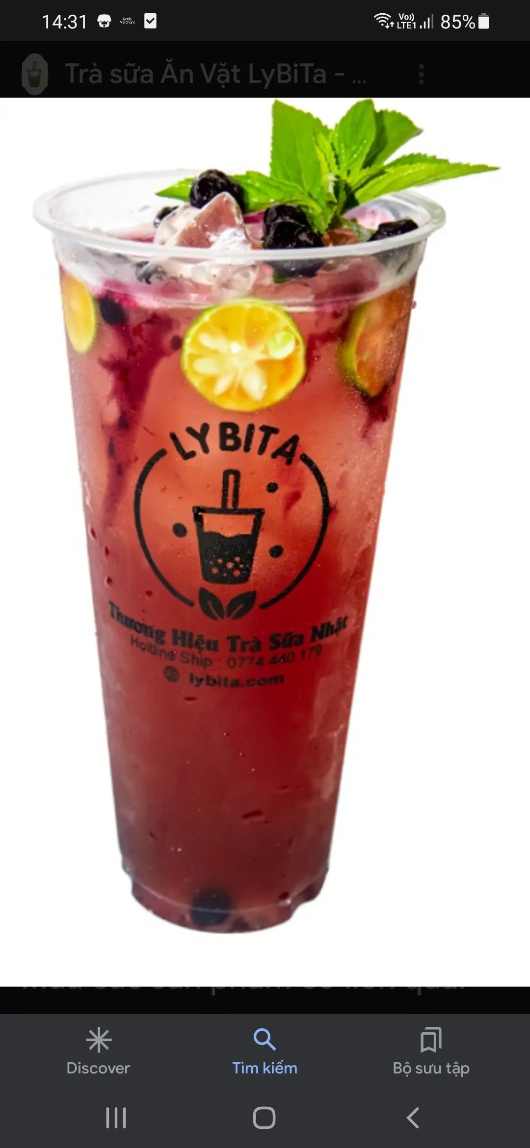 Hình ảnh trà Việt quất ly700ml 