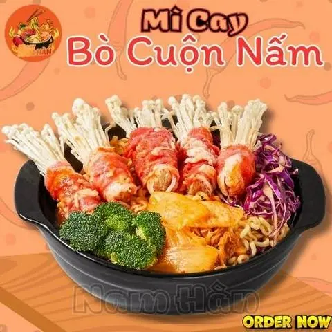 Hình ảnh Mì Cay Bò Cuộn Nấm