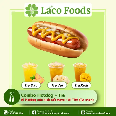 Hình ảnh Combo 1 Hotdog Xúc Xích Xốt Mayo + 1 Trà (Tự chọn)