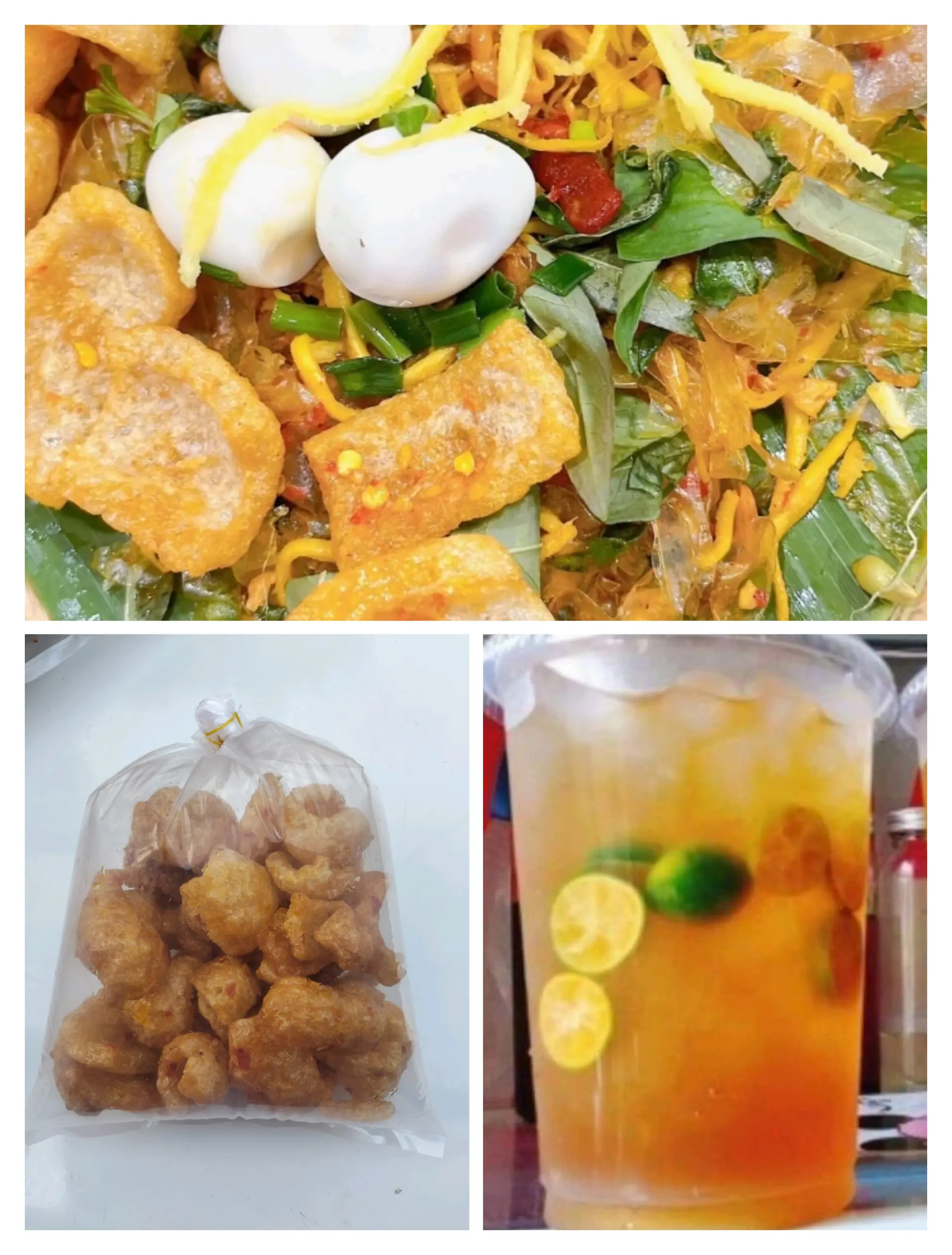 Hình ảnh Combo 3 - bánh tráng trộn thập cẩm - trà tắc - da heo giòn ngon