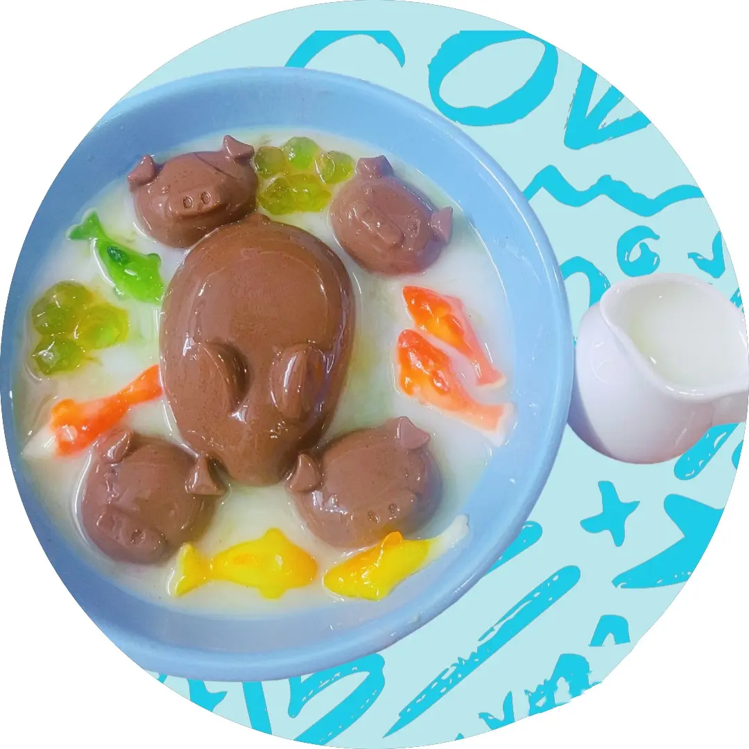 Hình ảnh Chè Pudding Thỏ Heo Socola, Trân Châu Trắng, Thạch Cá
