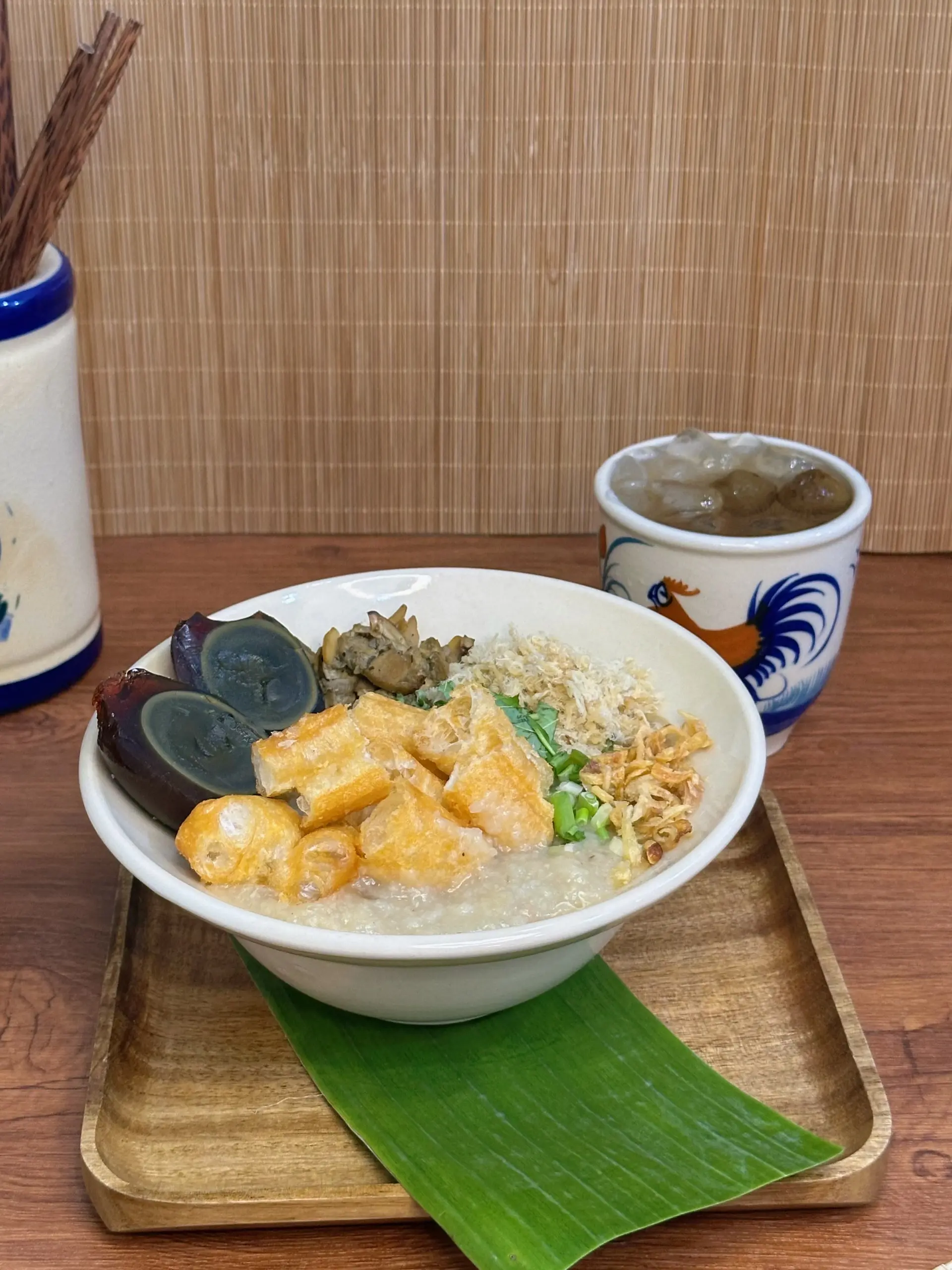 Hình ảnh Combo Cháo Trai Hà Nội đủ đầy + nước trái cây ngâm