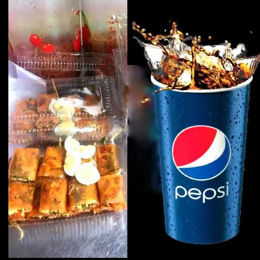 Hình ảnh Bánh tráng cuộn vàng - ly pepsi nhỏ