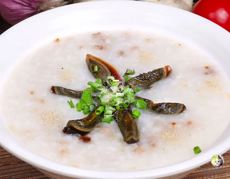 Hình ảnh Cháo bò băm - trứng bắc thảo