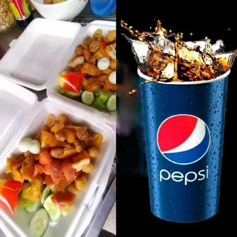 Hình ảnh Đồ chiên - bánh mì nướng muối ớt - ly pepsi nhỏ