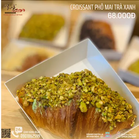 Hình ảnh Bánh Croissant Kem Phô Mai Trà Xanh