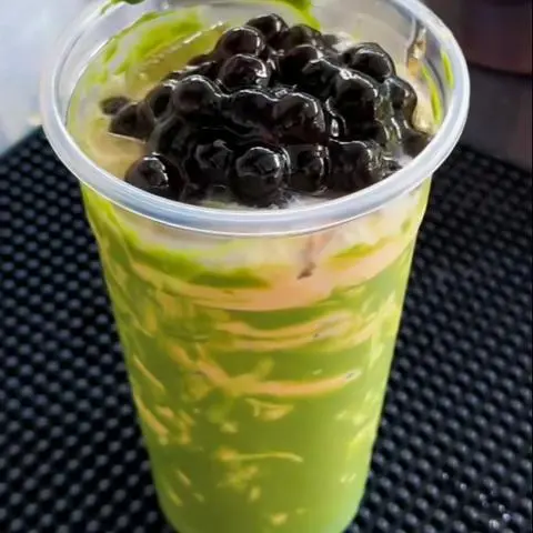 Hình ảnh Trà sữa sốt kem matcha - trân châu đen