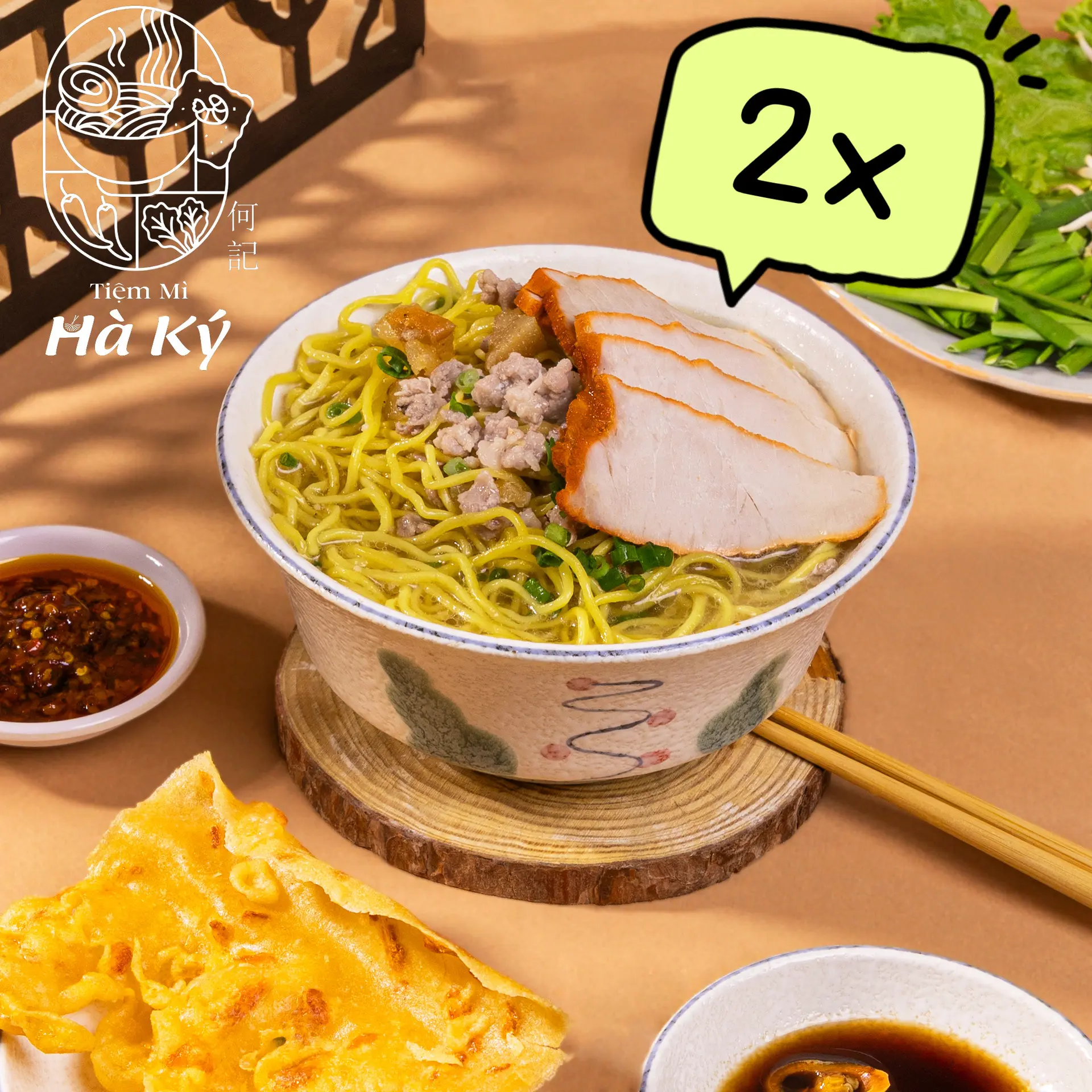 Hình ảnh [Combo Nhân Đôi] 2 x Mì 1 Vắt Xá Xíu Thịt Bằm
