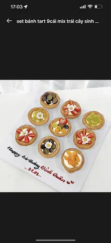 Hình ảnh set 9cái tart trái cây sinh nhật (mẫu ngẫu nhiên)
