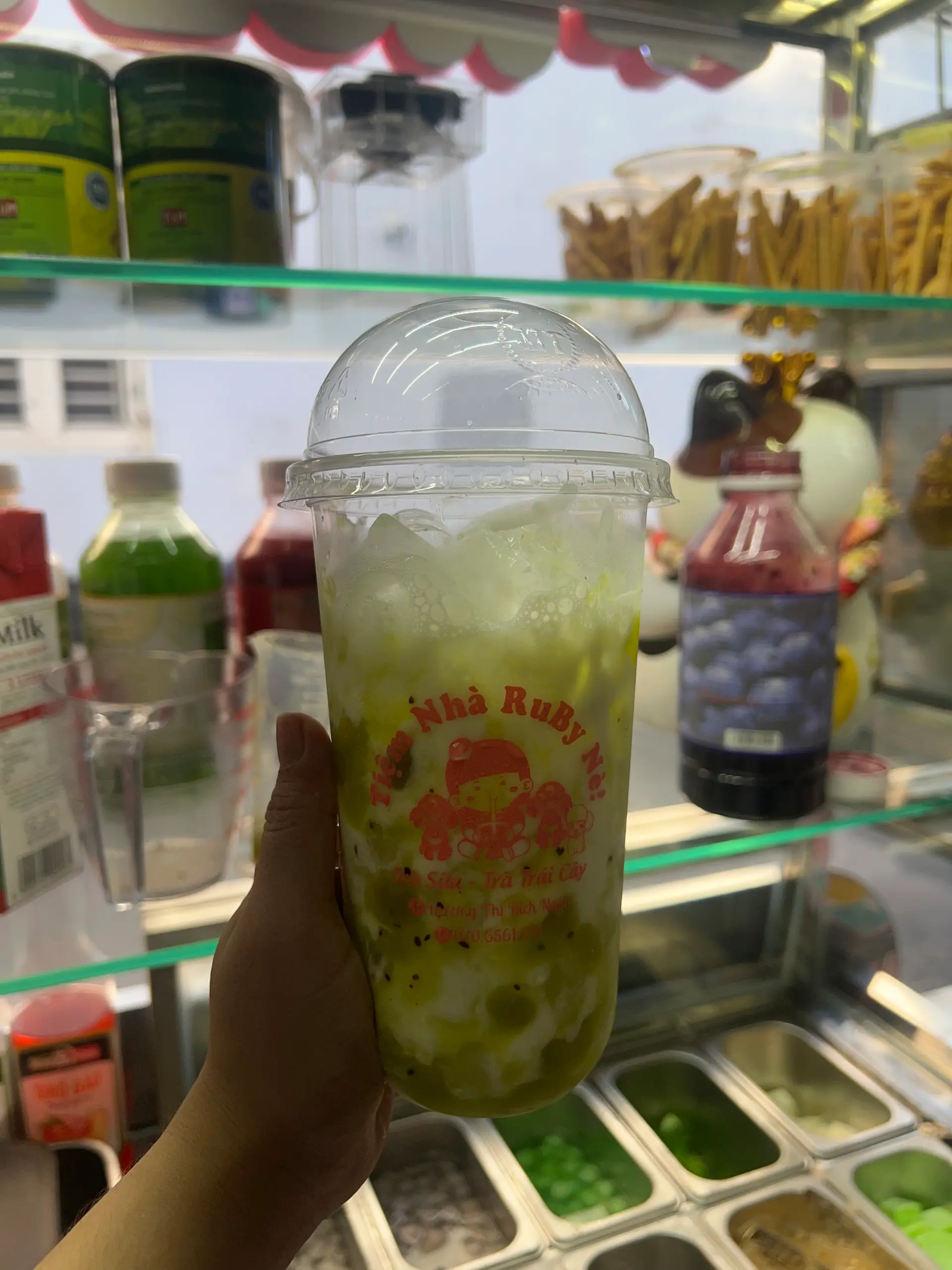 Hình ảnh sữa chua lắc dưa lưới