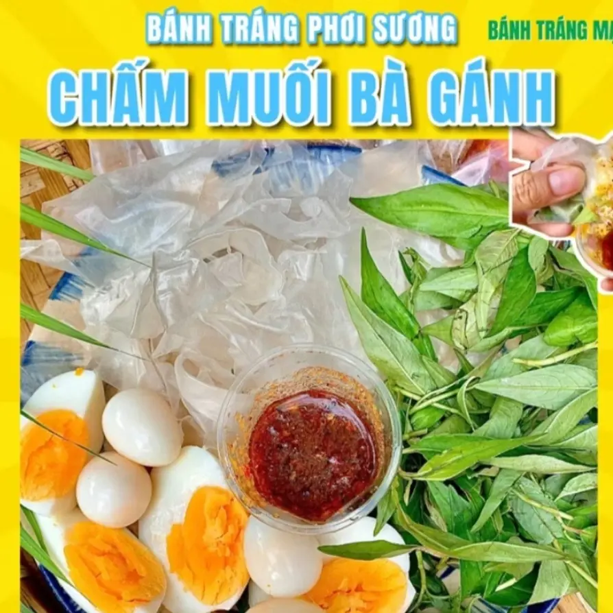 Hình ảnh Bánh Tráng Dẻo Chấm Sốt Bà Gánh 