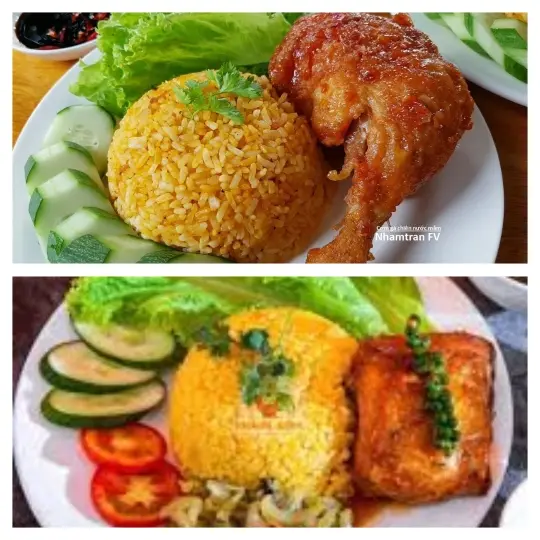Hình ảnh 1 cơm đùi tỏi - 1 cơm ức gà