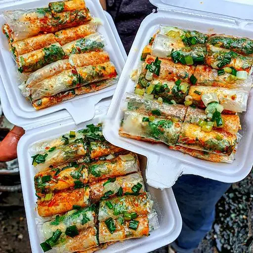 Hình ảnh Bánh tráng cuốn mỡ hành