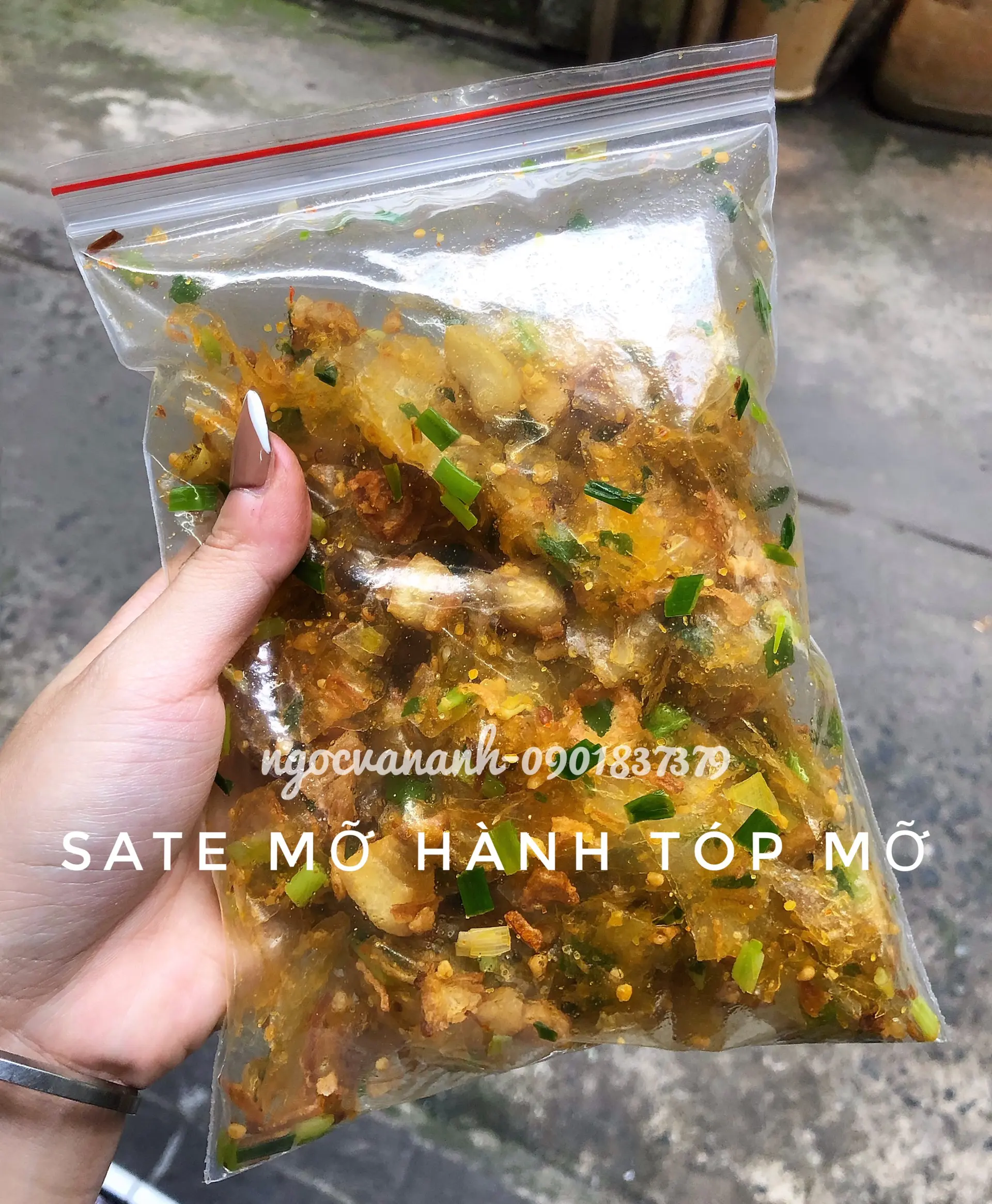 Hình ảnh Sate mỡ hành tóp mỡ