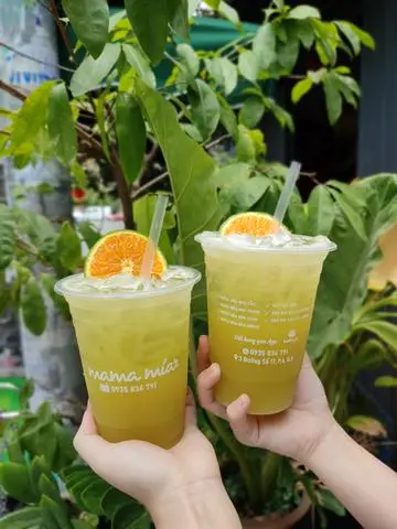 Hình ảnh Nước Mía Mix Cam - Ly 800ML Khổng Lồ 