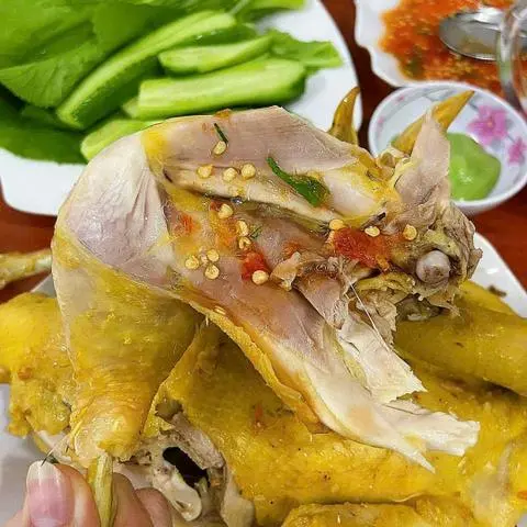 Hình ảnh 1 Gà Tre Hấp Nguyên Con + Đồ Châm Rau Ăn Kèm