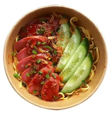 Hình ảnh mì trộn xúc xích 