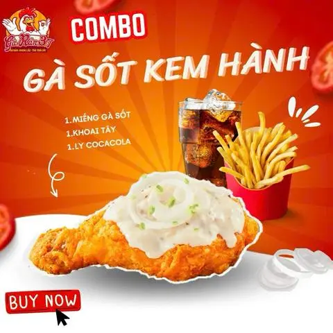 Hình ảnh combo Gà sốt kem hành 