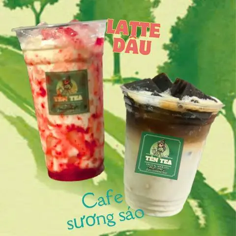 Hình ảnh 1x Cafe sữa tươi sương sáo, 1x Latte dâu