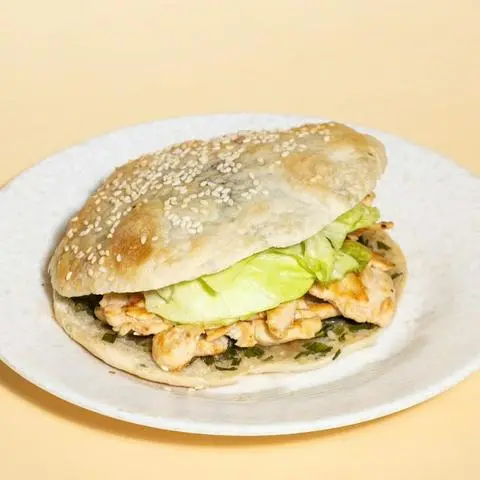 Hình ảnh Bánh Hành Nướng Gà Áp Chảo 煎雞肉蔥燒餅