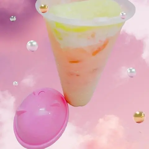 Hình ảnh Trà Sữa Hoa Anh Đào, Kem Bánh Mochi Vani Trắng (700ml)