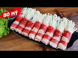 Hình ảnh bò cuộn nấm thêm