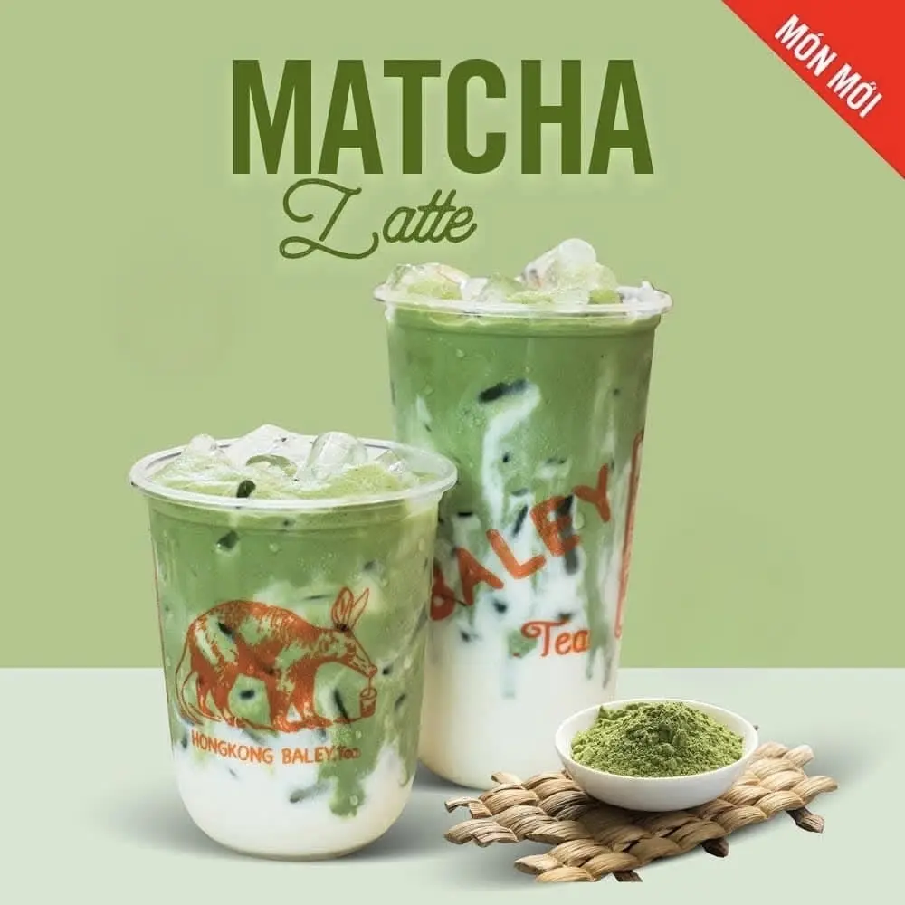 Hình ảnh Combo 2 ly Matcha Latte (L) - Tặng 2 Bánh Flan