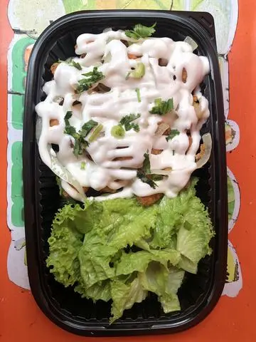 Hình ảnh gà viên sốt kem hành 