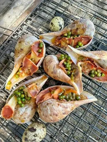 Hình ảnh ốc muỗng nướng mắm tiêu/sate/mỡ hành