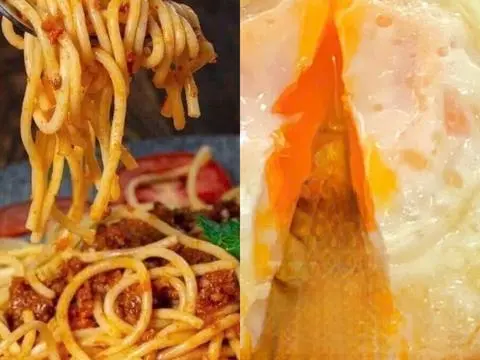 Hình ảnh mì ý trứng ốp la 