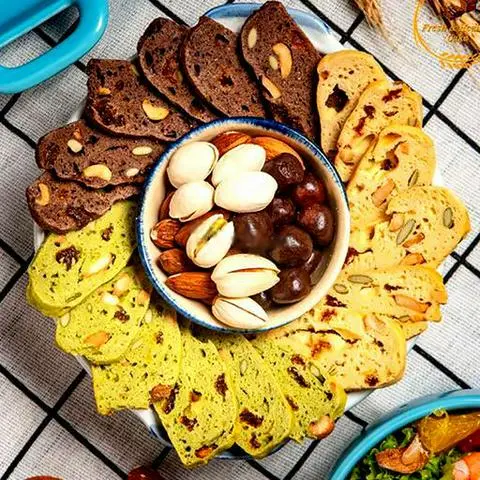 Hình ảnh Bánh biscotti 100gr mix đủ 3 vị matcha - cacao - vani