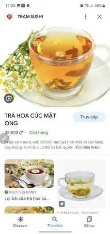 Hình ảnh trà hoa cúc mật ong