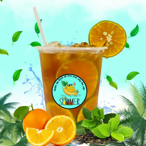 Hình ảnh Trà Cam Tươi Ly 1000ml 