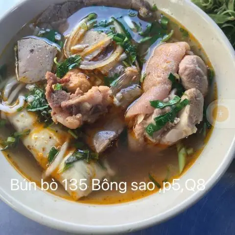 Hình ảnh bún bò sụn nạm chả bò viên 