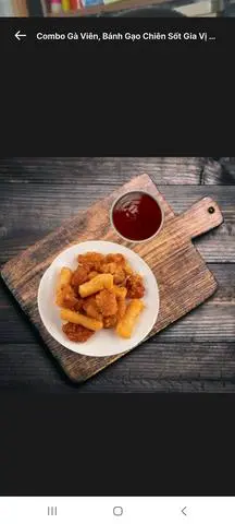 Hình ảnh Combo Gà Viên, Bánh Gạo Chiên Sốt Gia Vị (Sốt Không Cay)(Sốt Riêng)